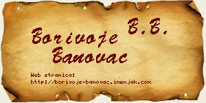 Borivoje Banovac vizit kartica